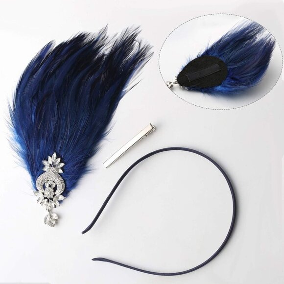 1920s Feather Headpiece Flapper Hair Accessory Roaring 20s Costume